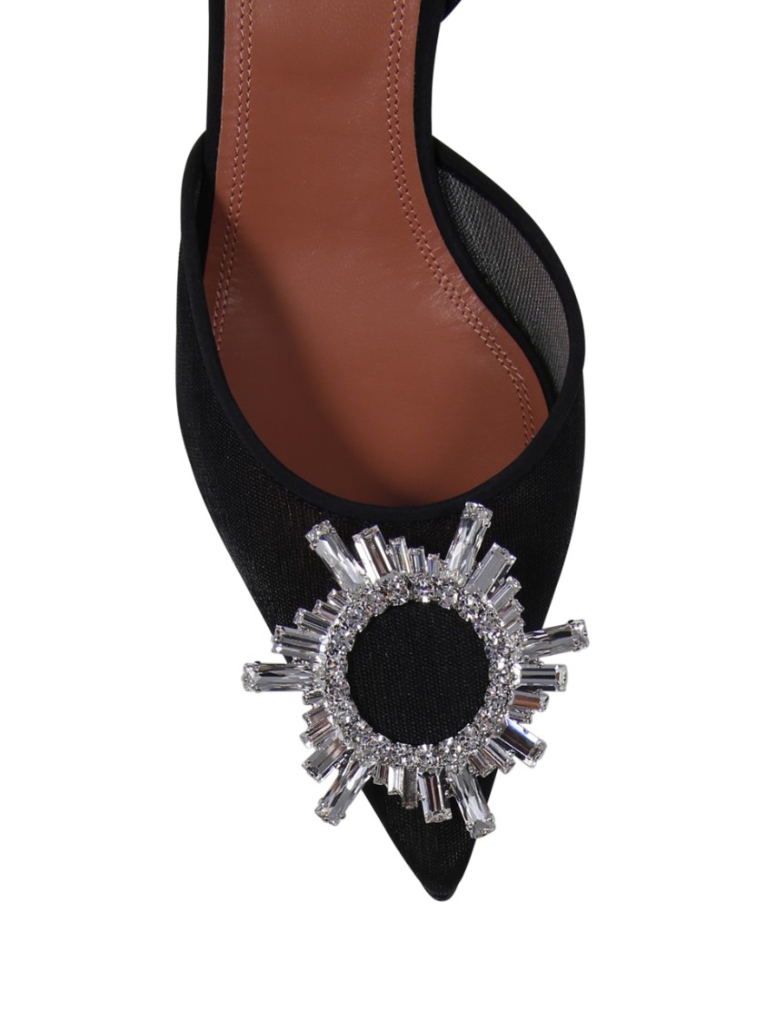Amina Muaddi Begum 85mm Embellished Slingback Pumps In Black