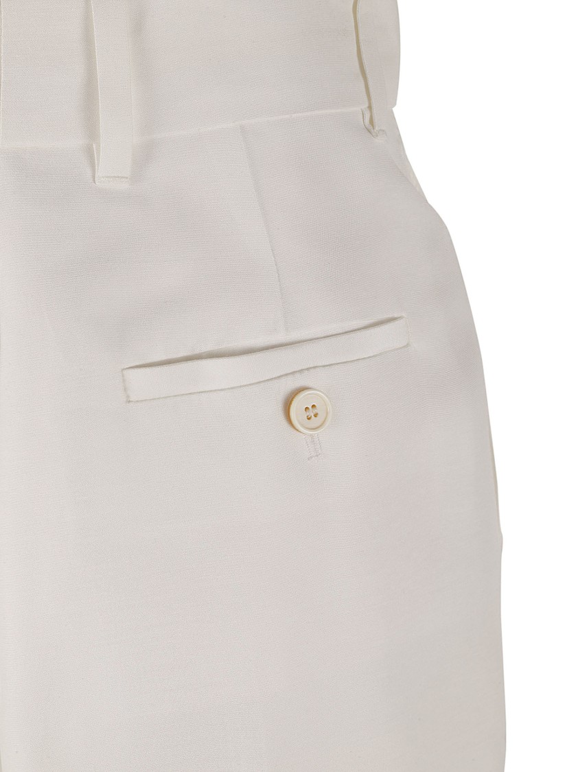 Alexander Mcqueen Tailored High-waist Trousers With Silhouette In White