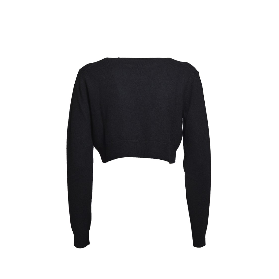 Shop Patou Wool Cashmere Cropped Sweater - Black