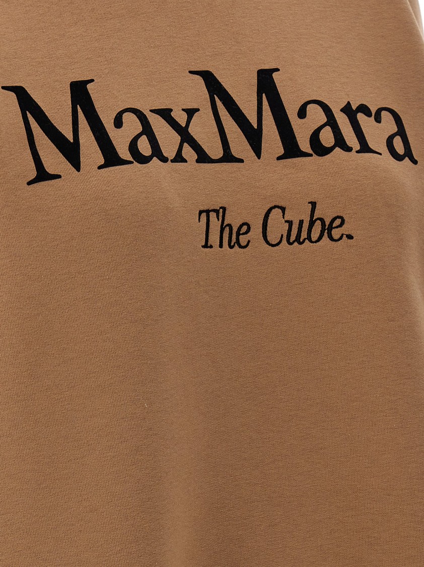 Max Mara Cotton Blend Oversized Sweatshirt In Brown