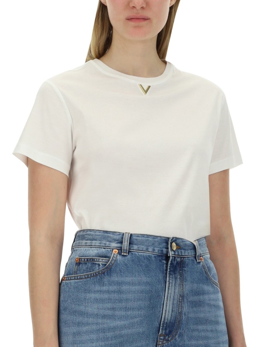 Shop Valentino Relaxed-fit Jersey T-shirt With Subtle Logo Detail