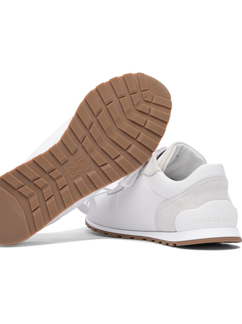 Brunello Cucinelli Slip-on Sneakers With Smooth Leather In White