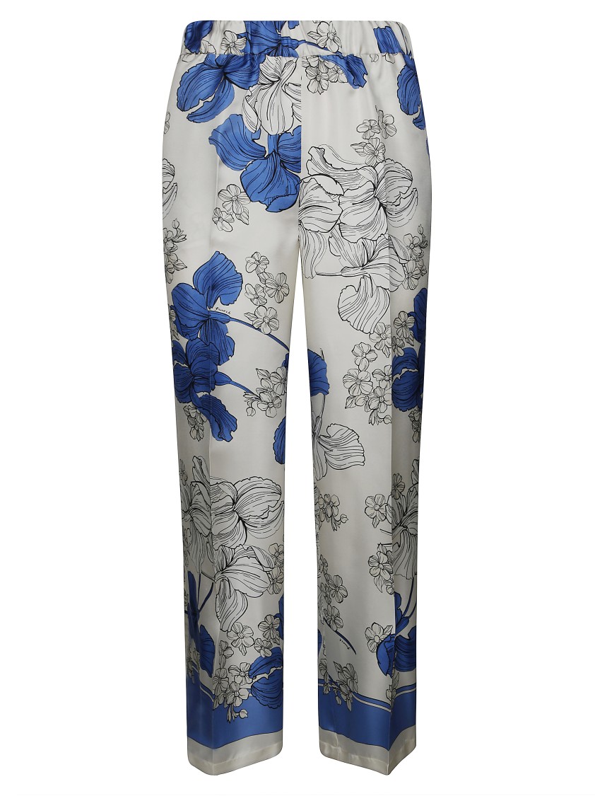 P.a.r.o.s.h Parosh Flowing Wide-leg Pants With Floral Print