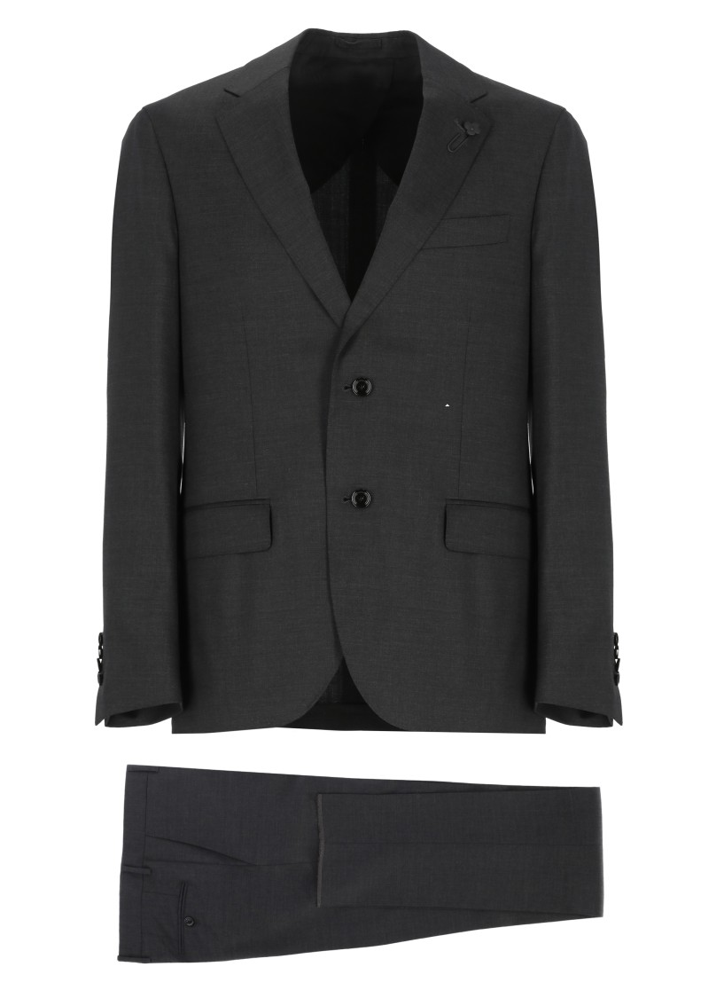 Lardini Virgin Wool Suit In Grey