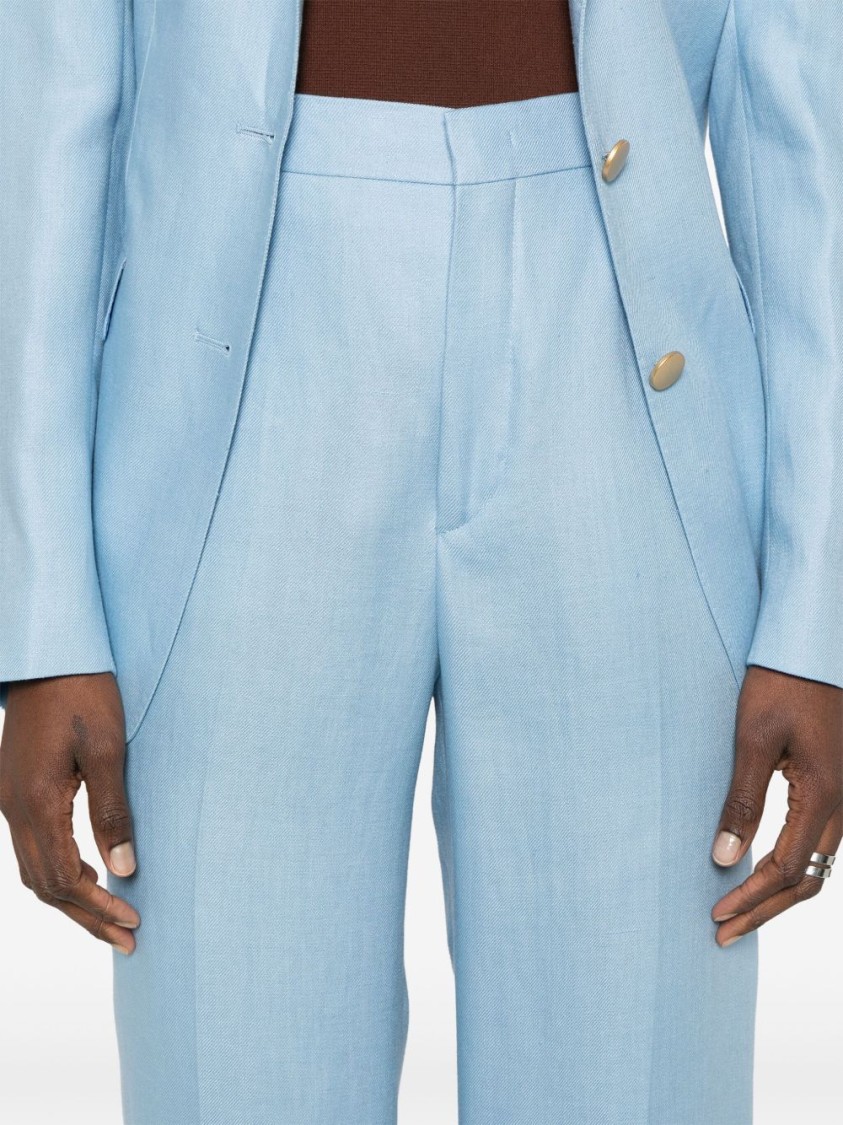 Shop Tagliatore Sky Blue Tailored Linen Paris Suit