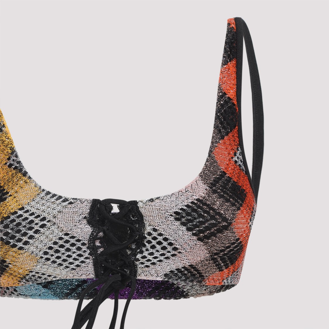 Missoni Chevron Bikini Scoop Neck Viscose Blend In Multi