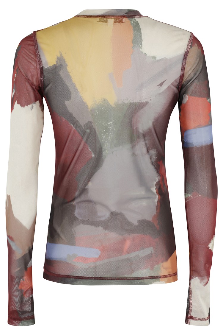 Jw Anderson J. W. Anderson Fitted Multicolored Underpinning In Printed Tulle In Multicolor