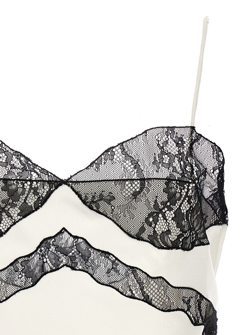 The Andamane Narcisa Lace Trim Cropped Top In White