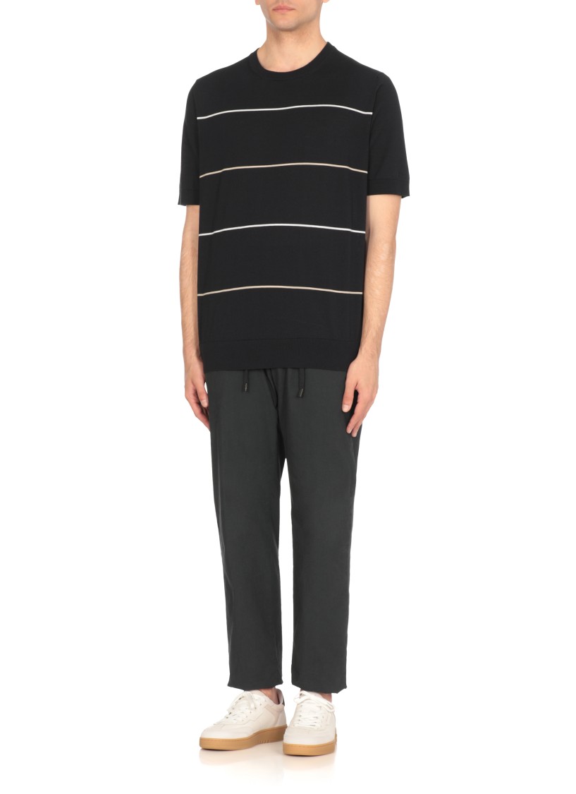 Peserico Short Sleeves Polo Shirt With Striped Pattern