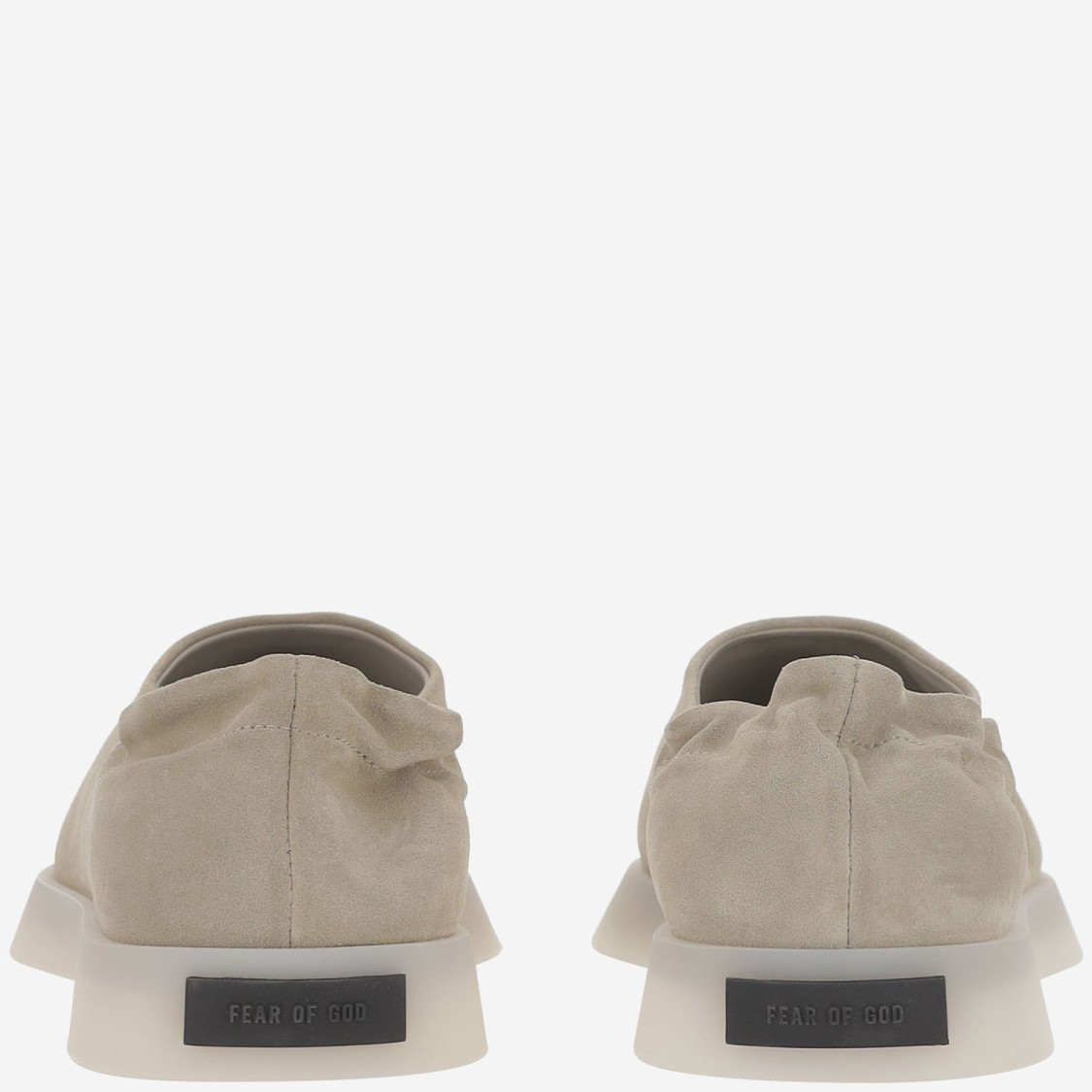 Fear Of God Suede Mules With Round Toe And Aesthetic In Grey