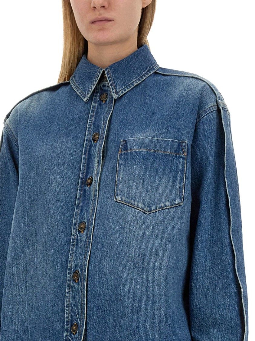 Shop Victoria Beckham Overszie Fit Shirt In Blue