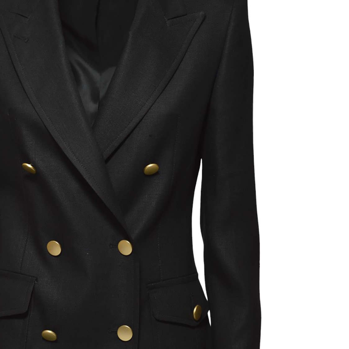 Tagliatore Honey Jacket In Black Linen Twill