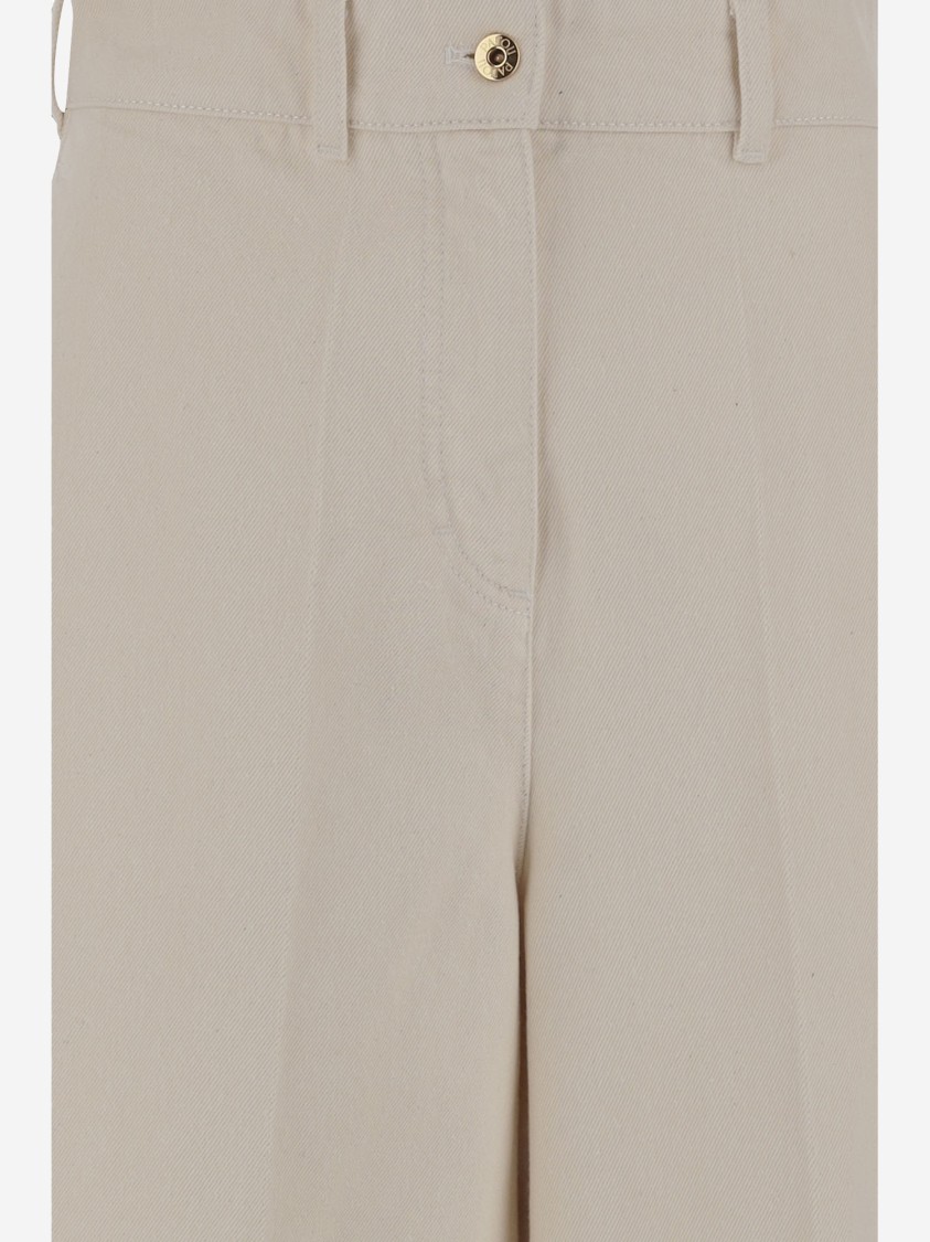 Patou Cotton Short Pants With Logo In Neutrals
