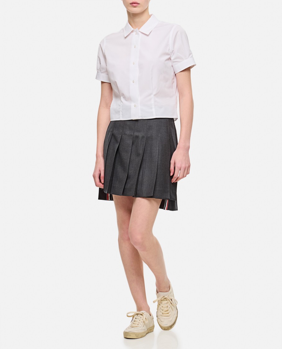 Thom Browne Pleated Mini Skirt In Grey