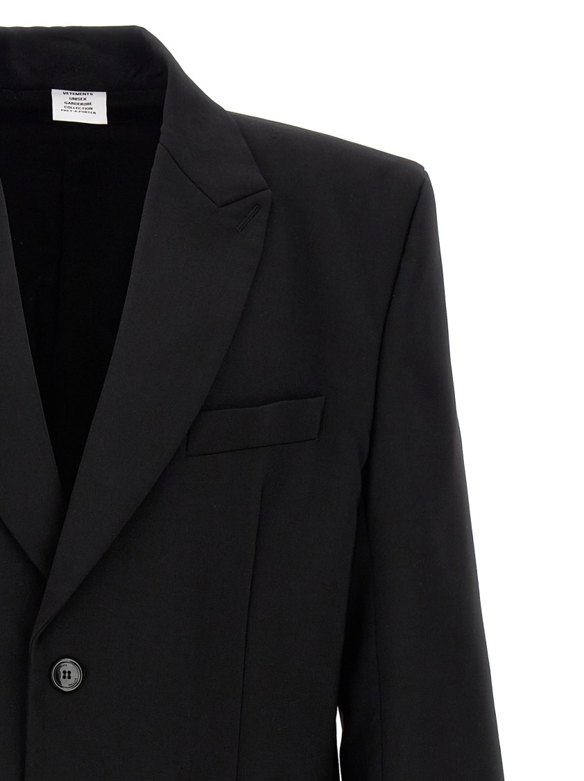 Vetements Oversize Single-breasted Blazer In Black