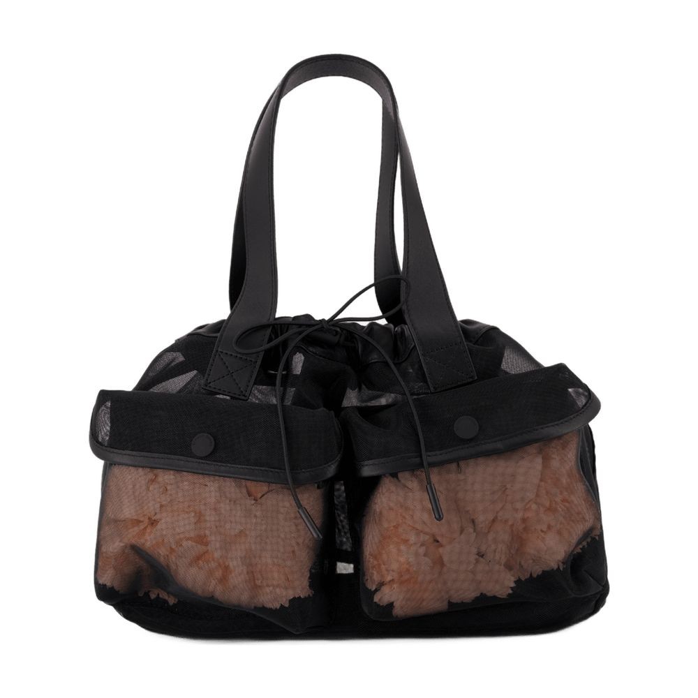 Simone Rocha Womens Sheer Stuffed Mini Woven Top-handle Bag Black In Black