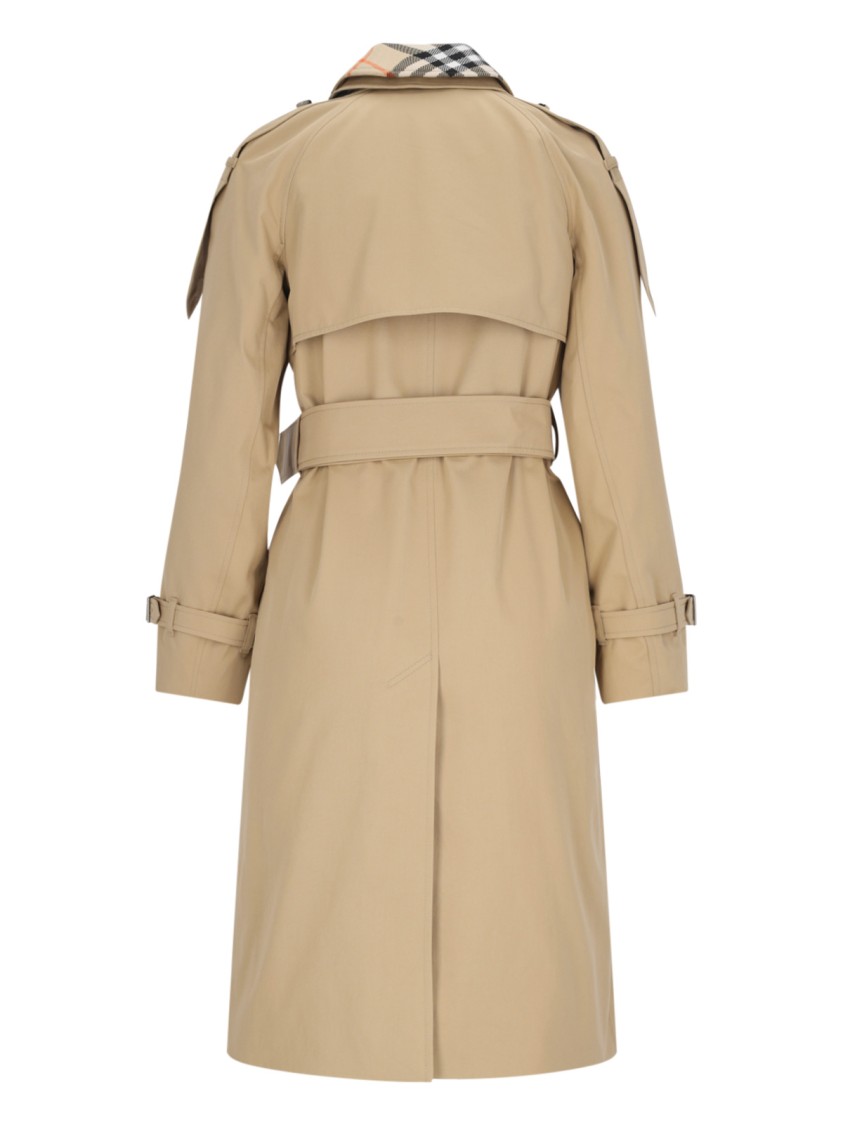 Shop Burberry Long Double-breasted Trench Coat – Beige In Neutrals