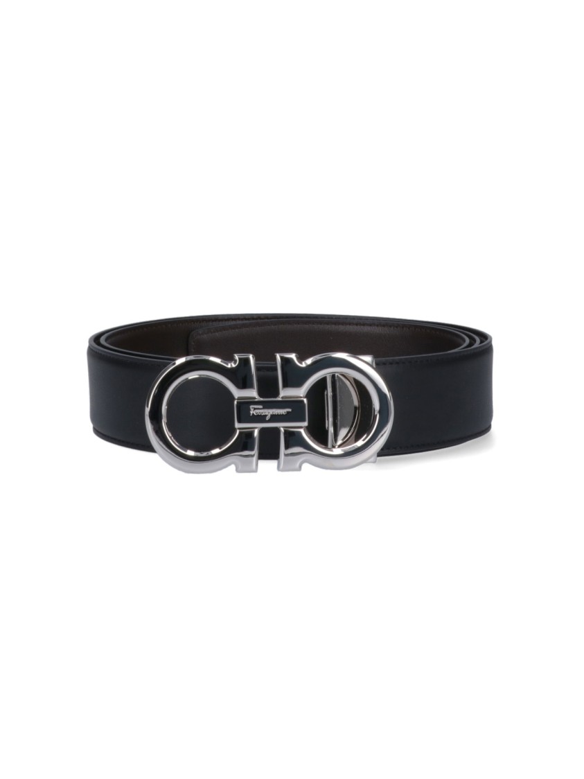 Ferragamo Reversible "gancini" Belt – Black/brown