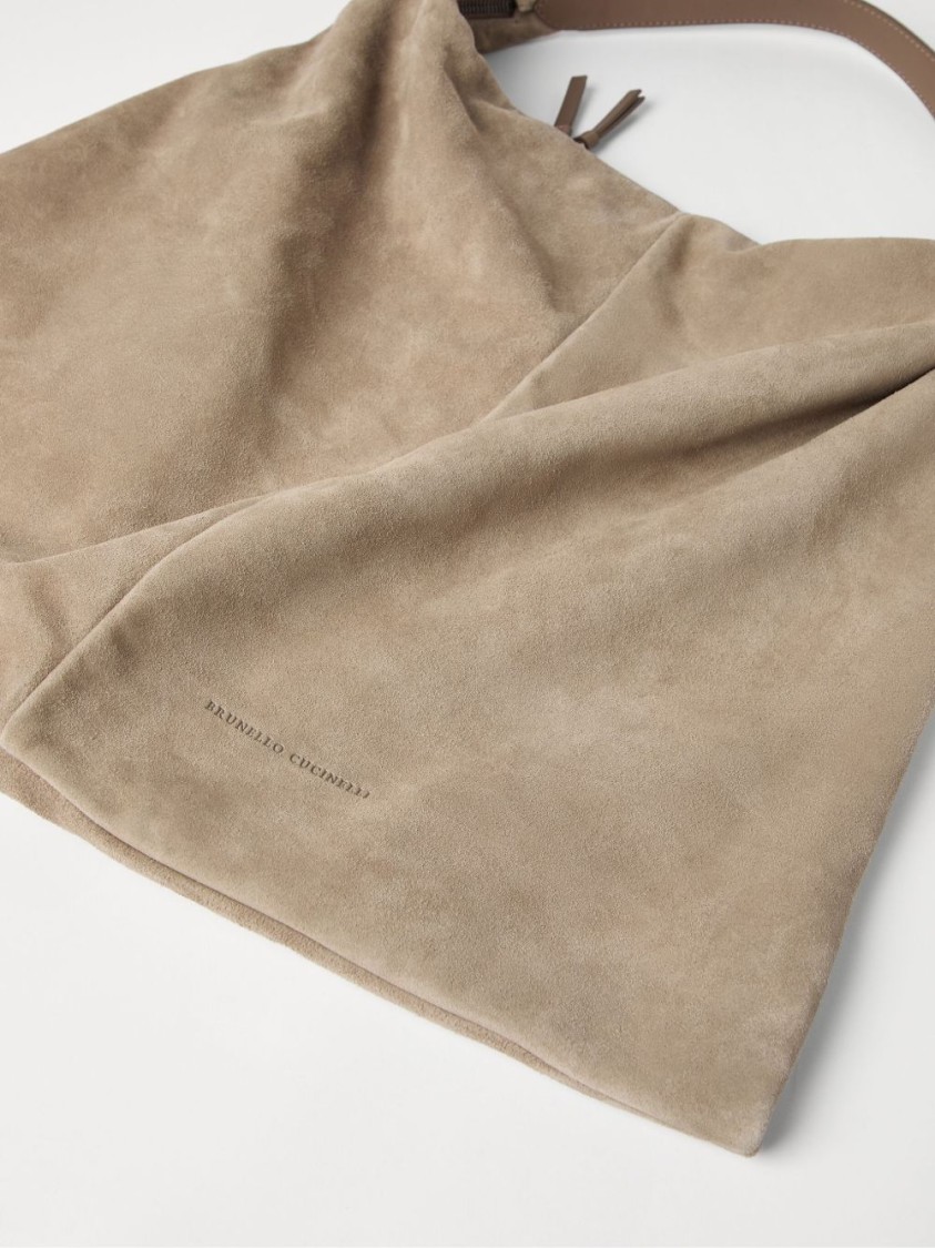 Brunello Cucinelli Women Suede Swing Hobo Bag
