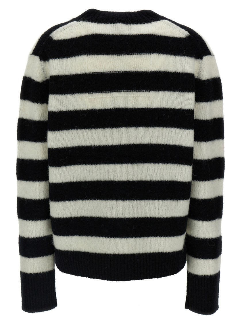 Marc Jacobs Pullover The Striped Brushed Logo Sweater In Black