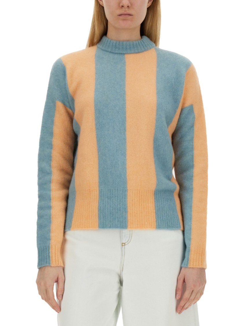 Alysi Stripe Detailed Knitted Sweater In Blue
