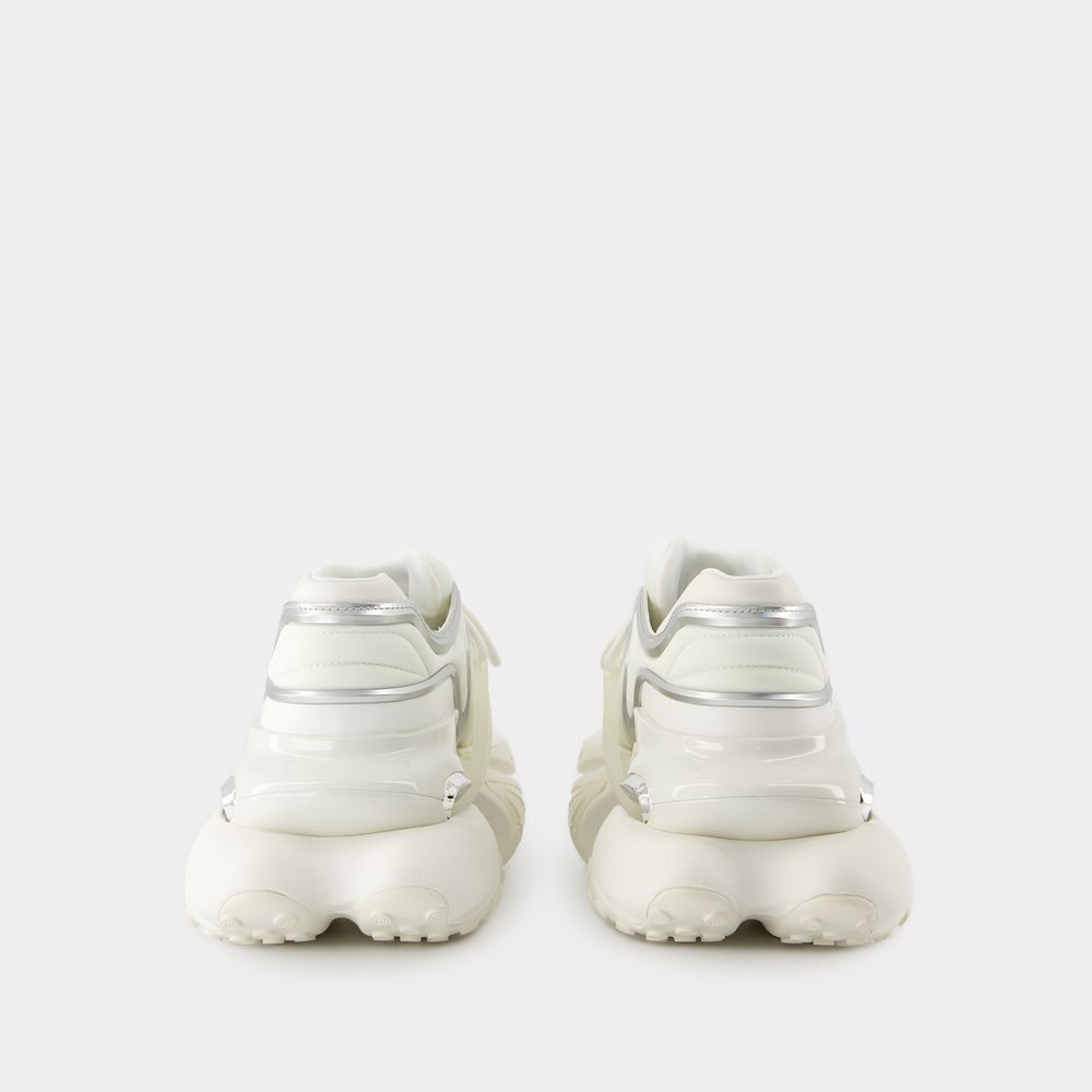 Shop Balmain Unicorn Wave Sneakers - Leather - White