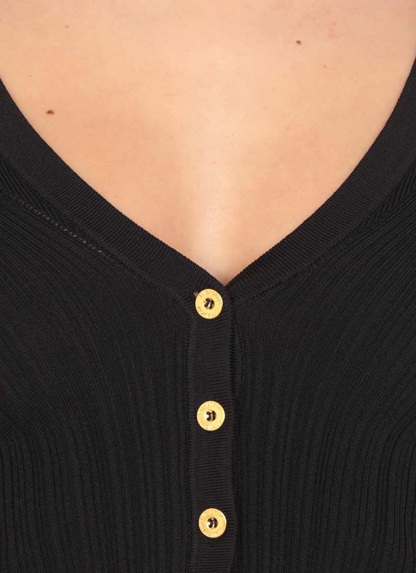Shop Elisabetta Franchi Black Viscose Blend Cardigan