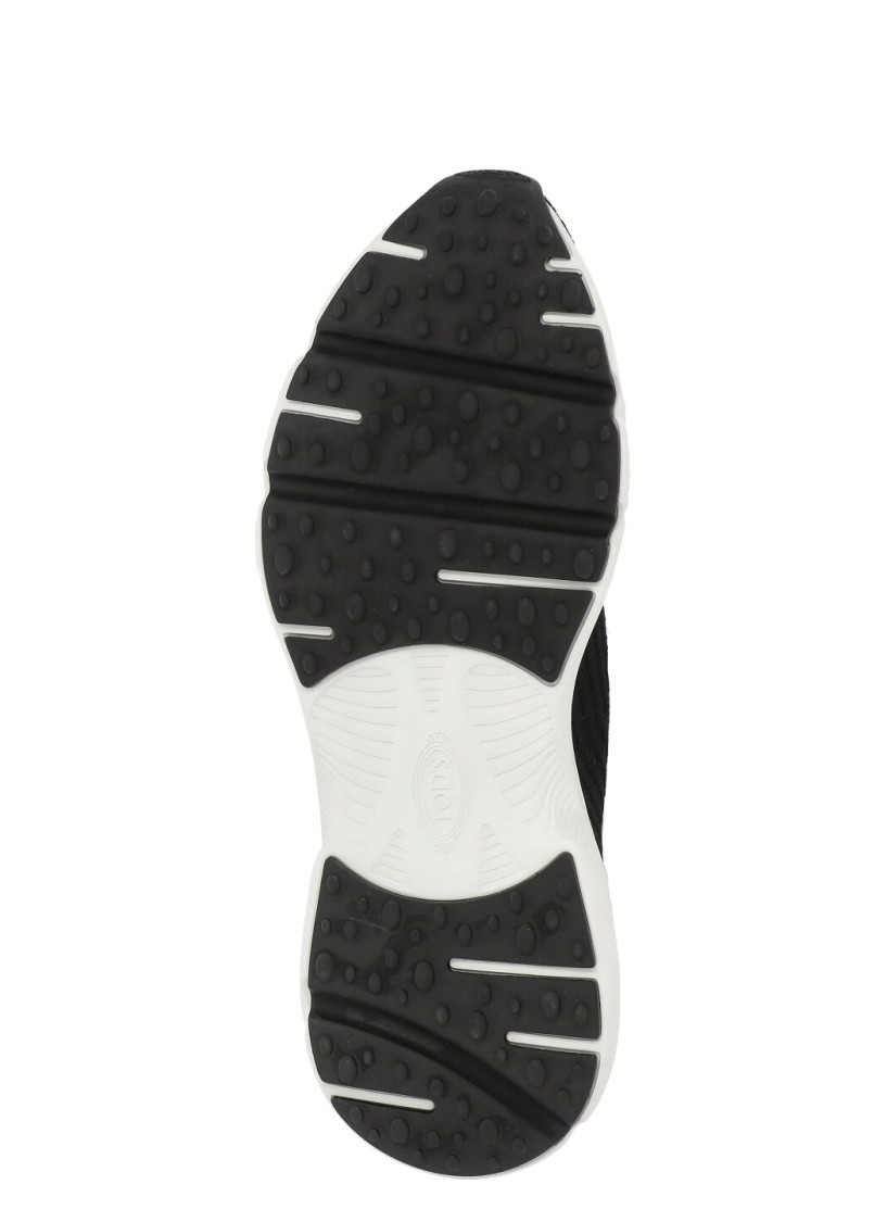 Shop Tod's Black Fabric Sneakers