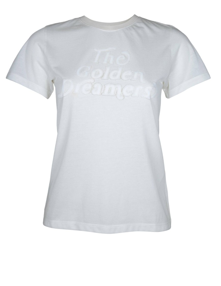 Golden Goose Journey Viscose T-shirt With Front Print In White