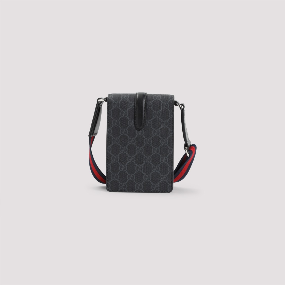 Shop Gucci Gg Supreme Textile And Leather Shoulder Bag In Black