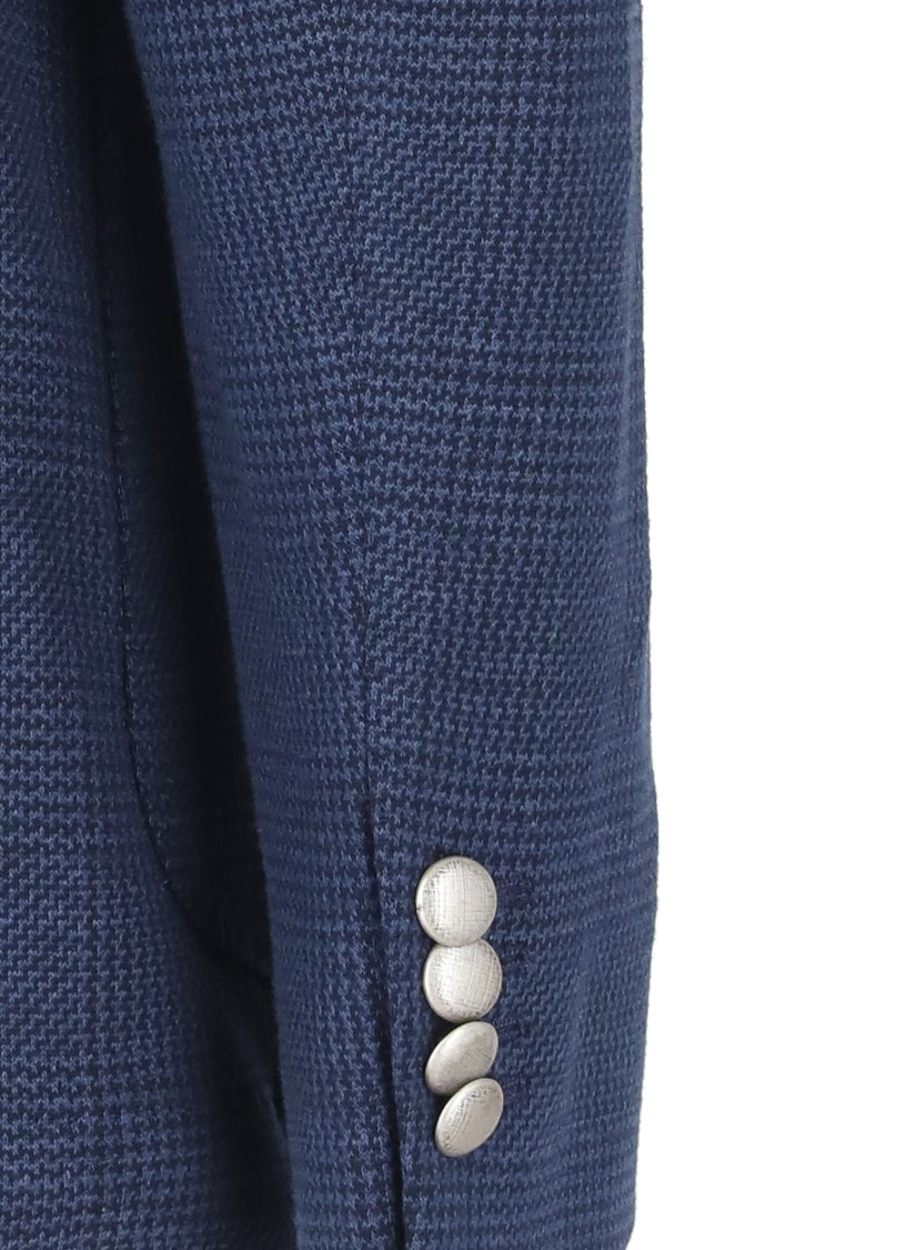 Shop Lubiam Blue Cotton And Linen Jacket