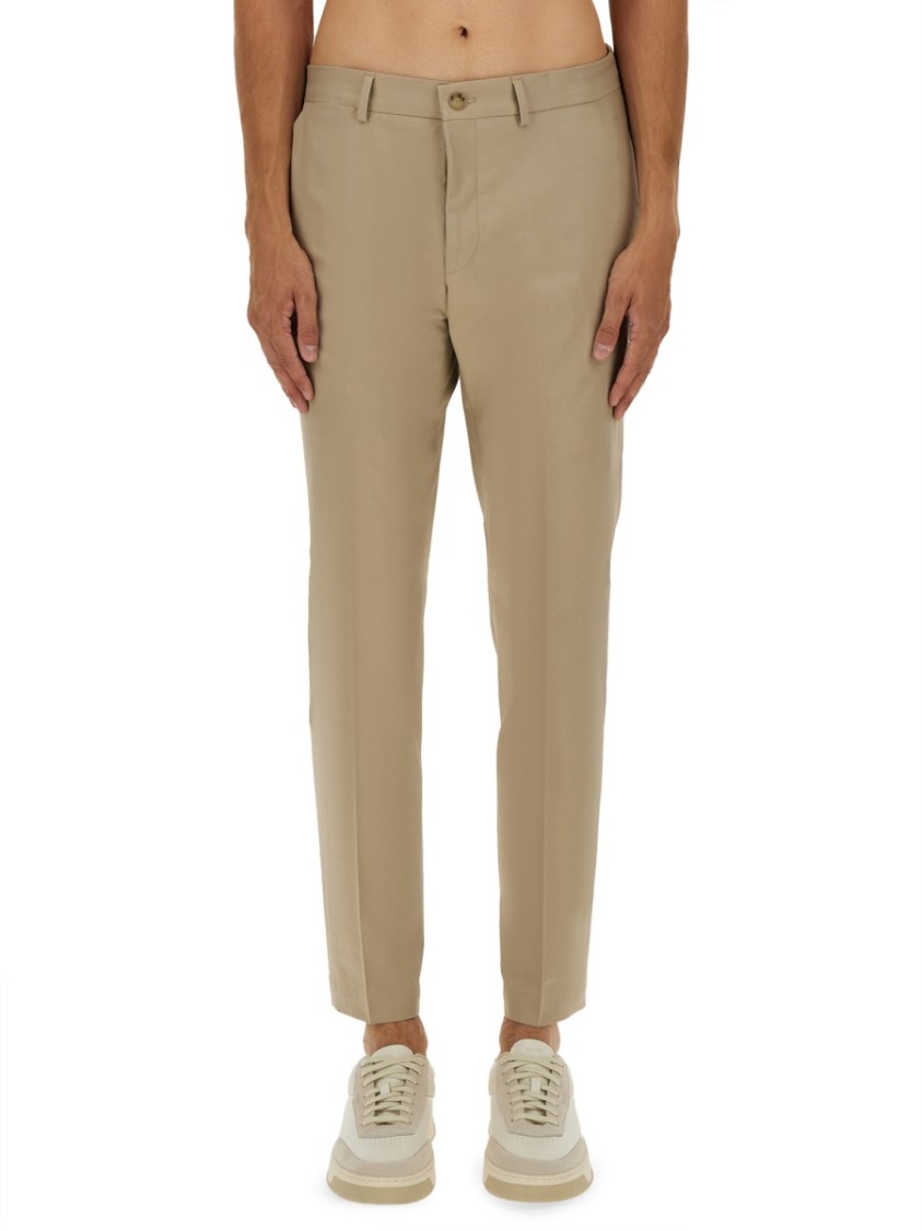 Hugo Boss Tailored Trousers With Pockets And Belt Loops In Pink