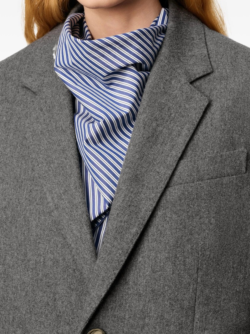 Ami Alexandre Mattiussi Ami Wool Flannel Blazer With Notch Collar In Gray