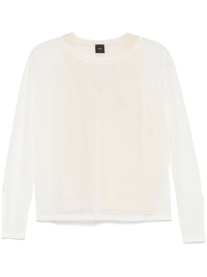 PINKO PINKO LIGHTWEIGHT SEMI-SHEER SWEATER WITH V-BACK DETAIL
