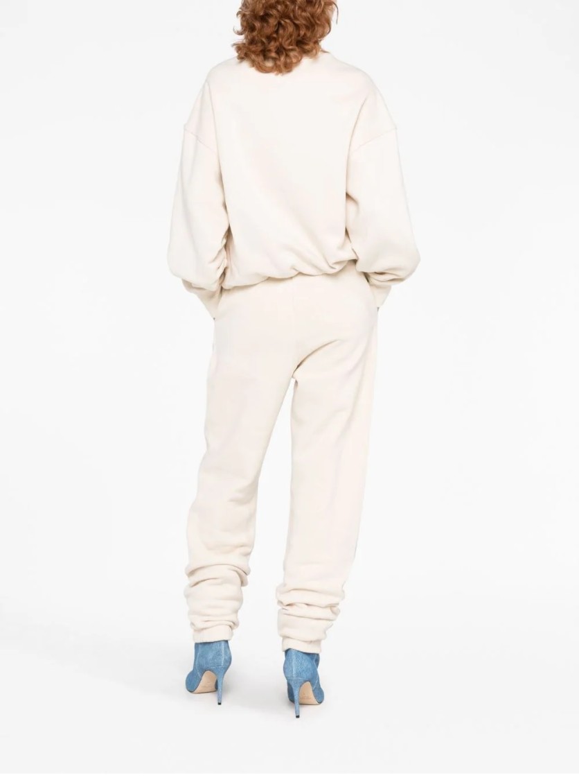 Attico Penny Logo-embossed Cotton Track Pants In White