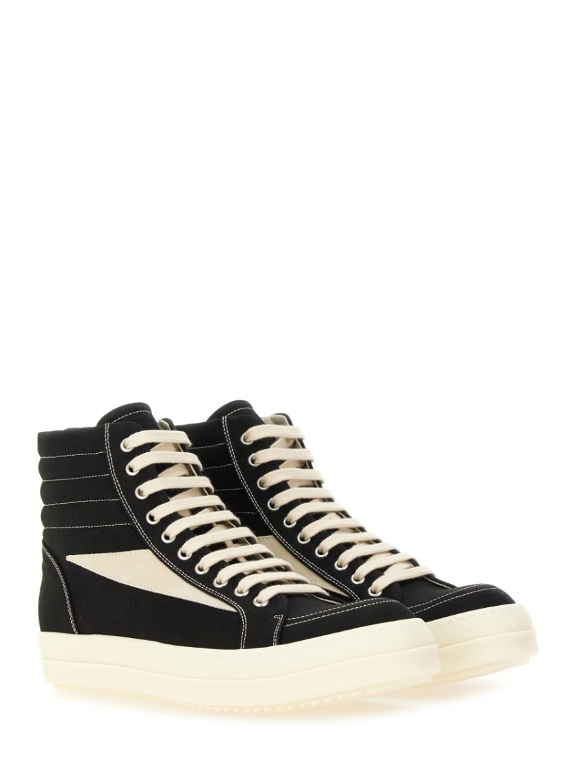Rick Owens Drkshdw Drkshdw By Rick Owens High-top Sneakers With Calf Leather Accents In Black