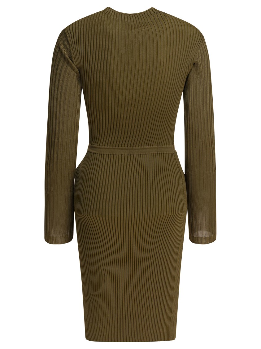 Self-portrait Green Mini Dress With Cut-out Design In Green