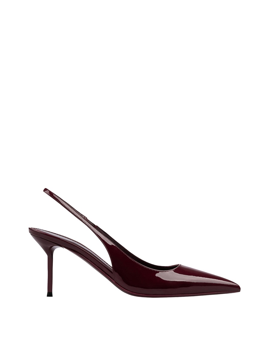 Paris Texas Pointed Toe Patent Slingback Heels With 70 Mm Stiletto In Black