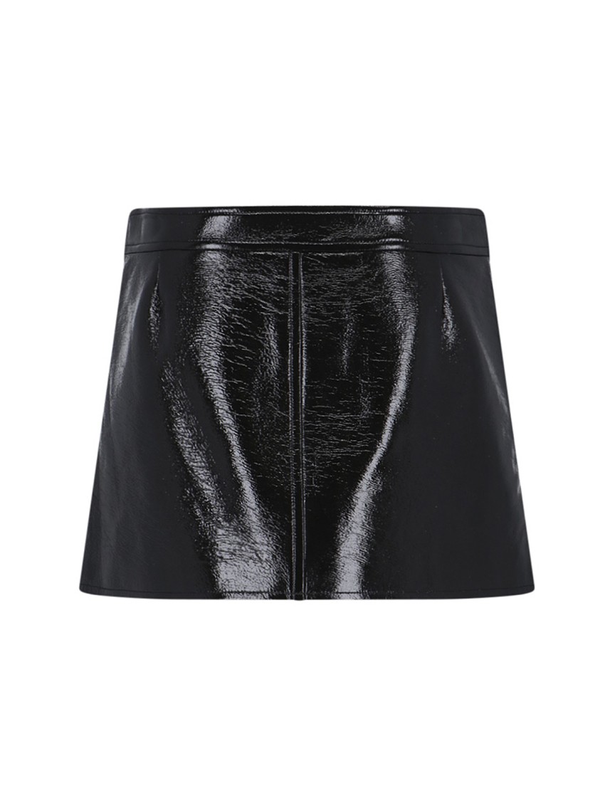 Courrèges Buckle-strap Crinkled Miniskirt