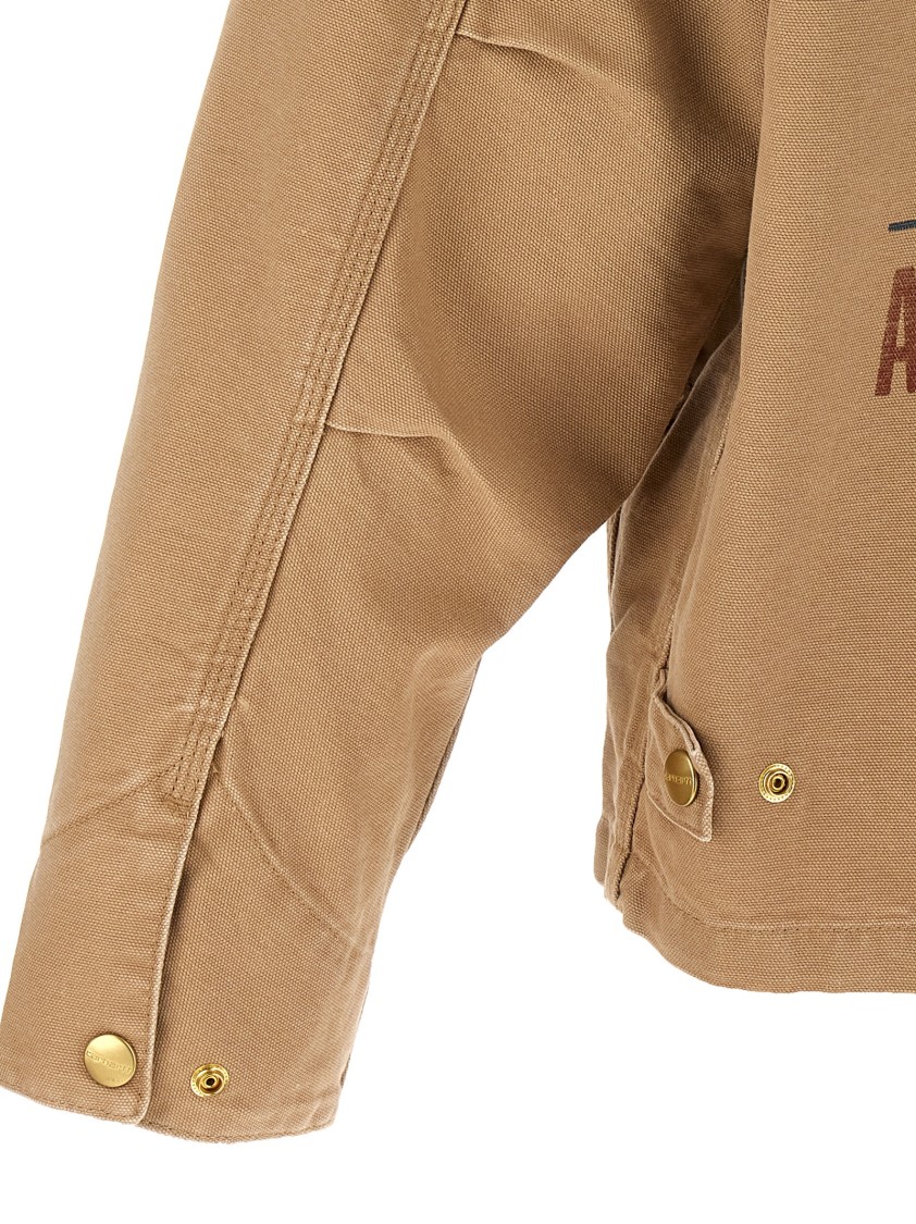 Carhartt Work In Progress Og Arcan Graphic Organic Cotton Canvas Jacket In Brown
