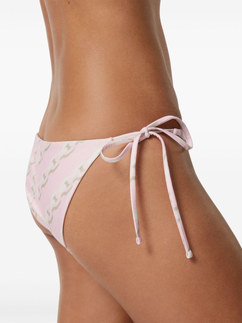Versace Pink Silk Bikini Briefs With Graphic Print In Pink
