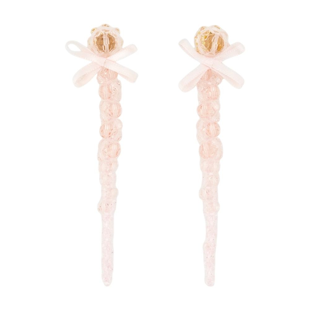 Simone Rocha Bow Crystal-drop Earrings In Pink
