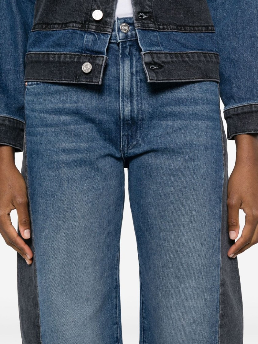 Mother The Half-pipe Flood Jeans In Blue