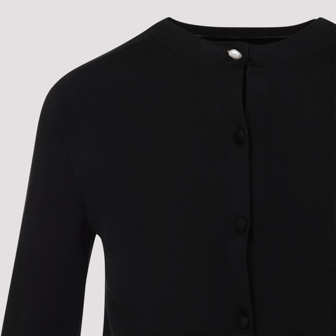 Shop Carven Silk Button-up Sweater With Round Neckline