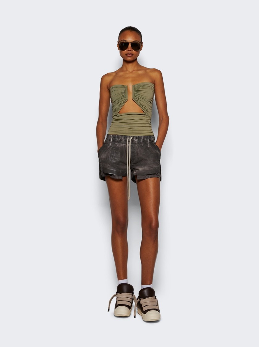 Rick Owens Hollywood Jumbolace Low Sneakers Mahogany And Milk In Brown