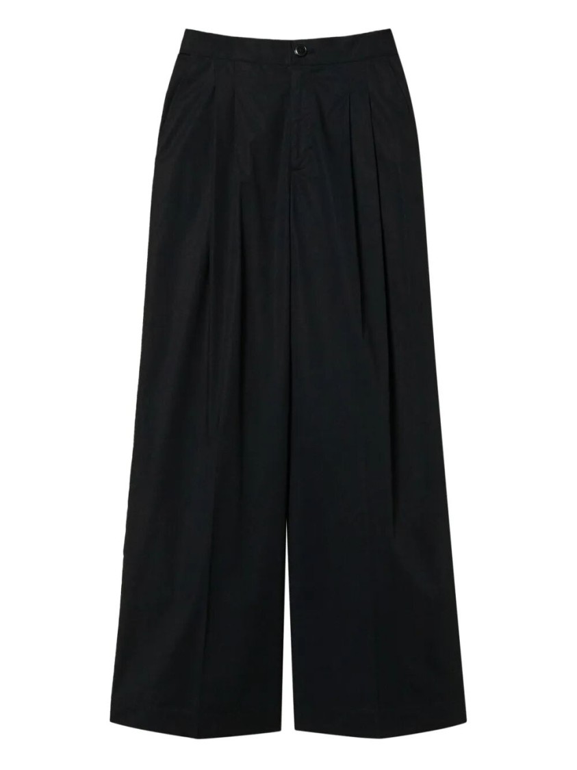Twinset Twin-set Wide-leg High-waist Trousers With Pleated Front