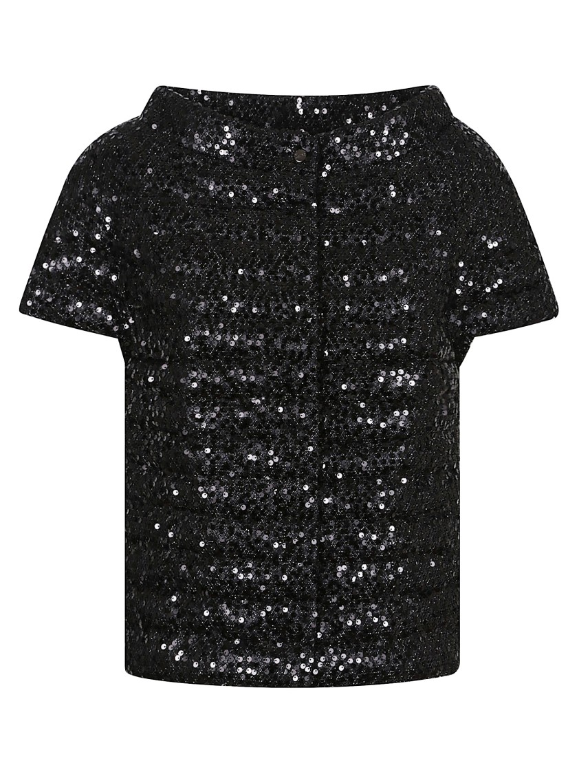 Herno Short-sleeved Jacket With Sequin Detailing