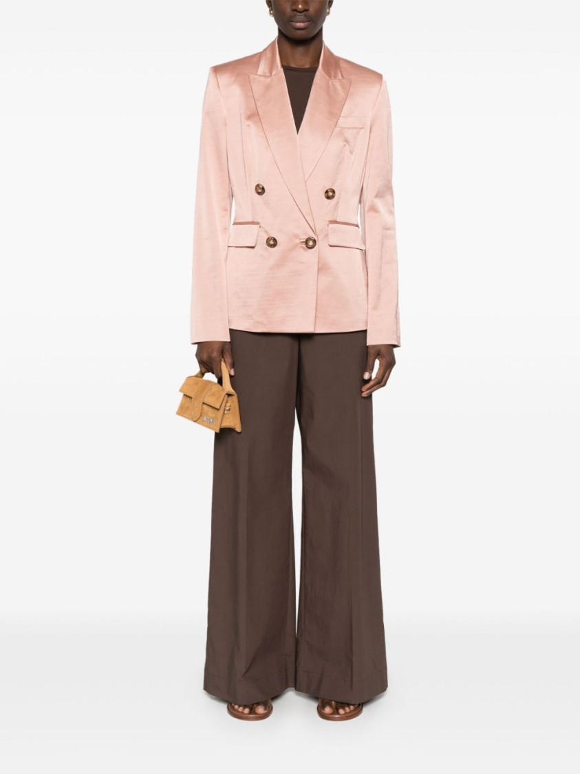 Pinko Tailored Double-breasted Jacket With Gold-tone Buttons In Pink