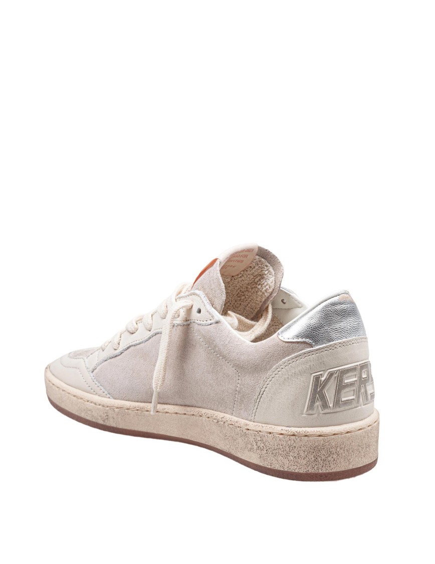 Golden Goose Ball Star Sneakers In Suede And Leather In Neutral