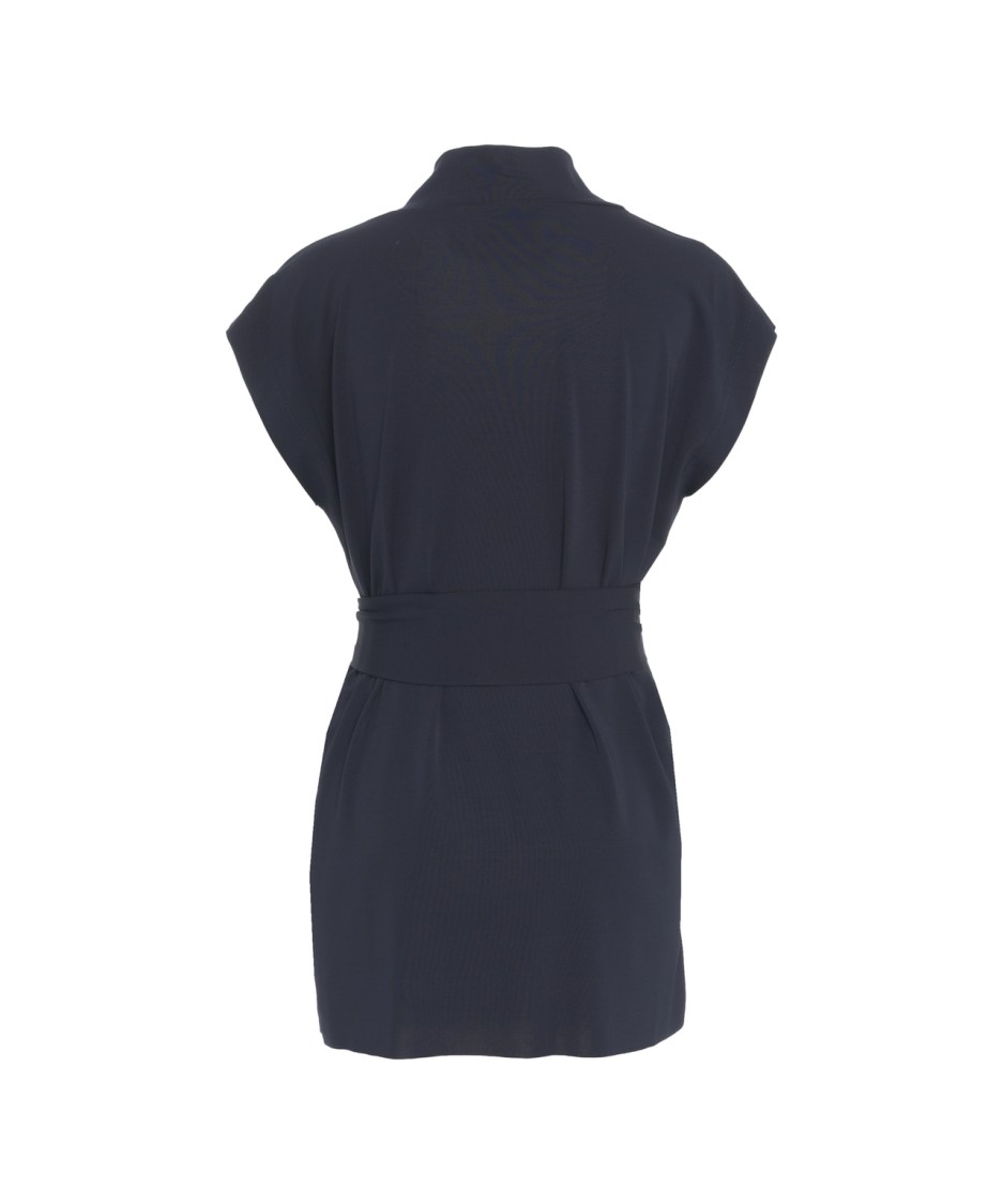 Shop Kaos Cap Sleeve Top With V-neckline In Black